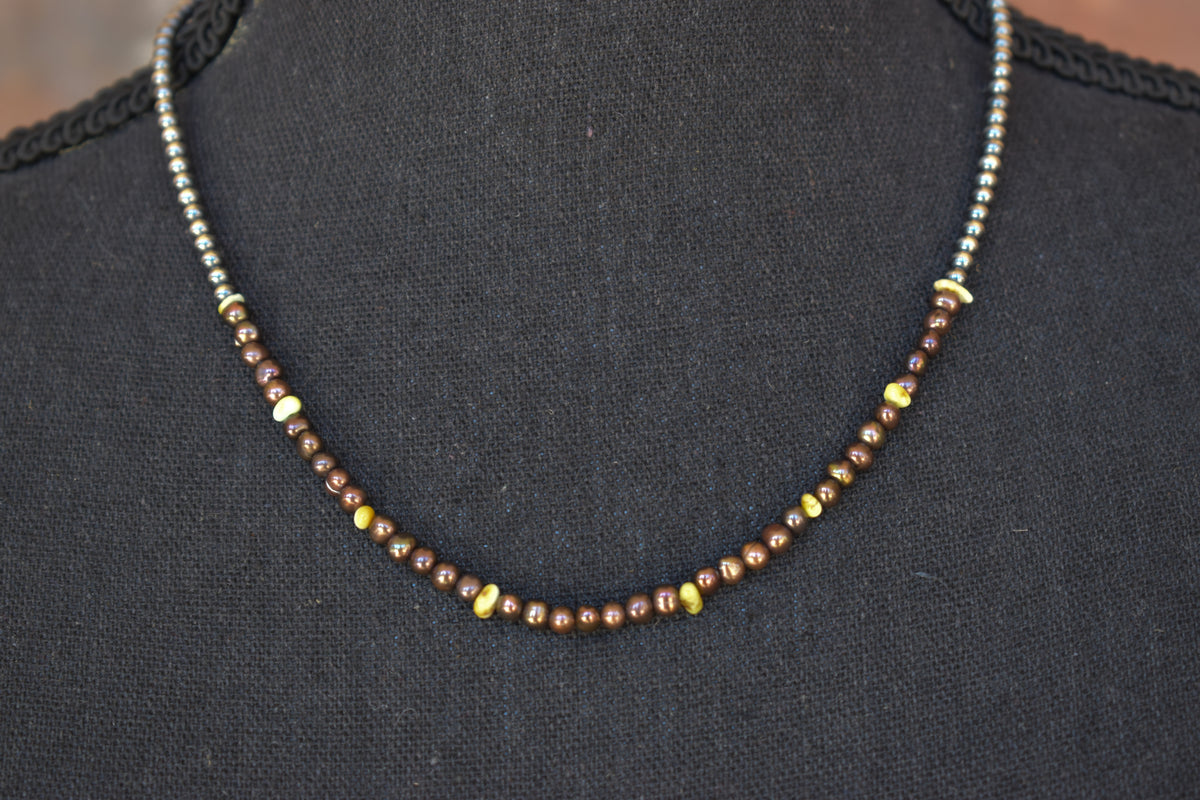 Palomino Variscite & Brown Fresh Water Pearls